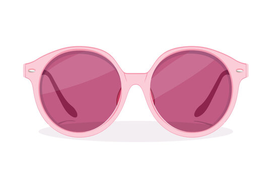 Round pink sunglasses isolated illustration
