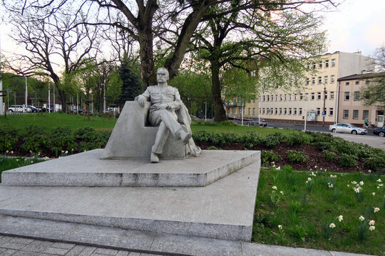Goleni&oacute;w, Poland. J&oacute;zef Piłsudski Monument in J&oacute;zef Piłsudski Square