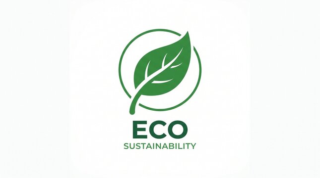 Green eco leaf logo icon representing environmental protection, organic products, and sustainability concepts