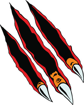 Red Slit Scratch Traces and Beast Claws Graphic
