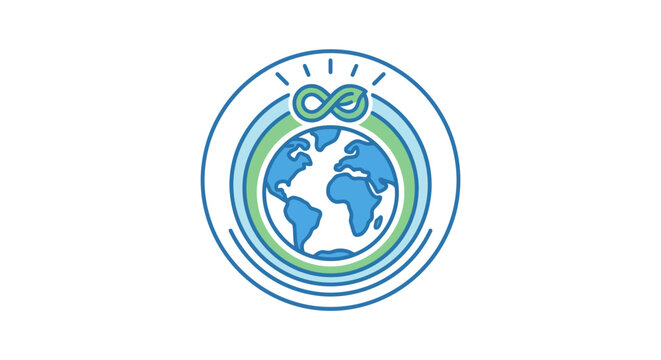 Sustainable Earth Symbol with Infinity Leaf
