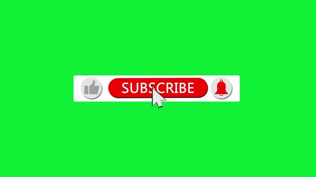 Animated Like Subscribe and Notification Bell with Mouse Click 4K.