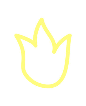 Campfire icon in doodle style with bright color line. Outdoor camp symbol and fire as graphic element, ideal for camp themes and creative icon concepts.