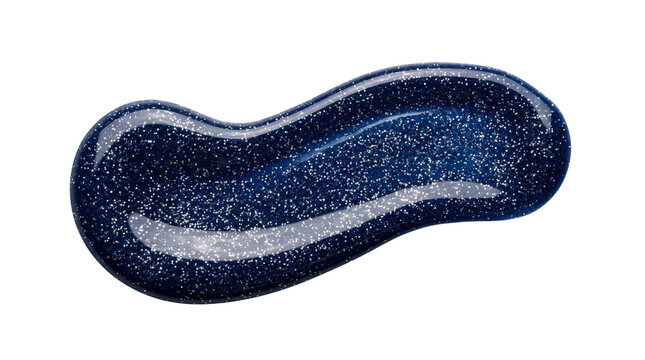 Glossy dark blue liquid texture swirl shape.