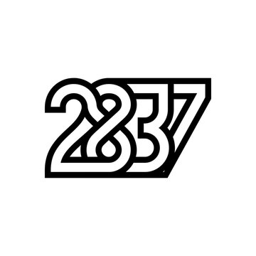 Modern Geometric Number 2837 Logo Design