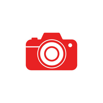 Red Camera Icon with Lens Detail.