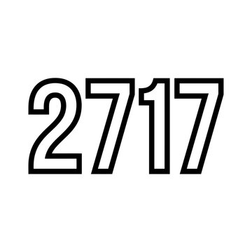 Number 2717, Large Digits, White Background, Graphic Design Element