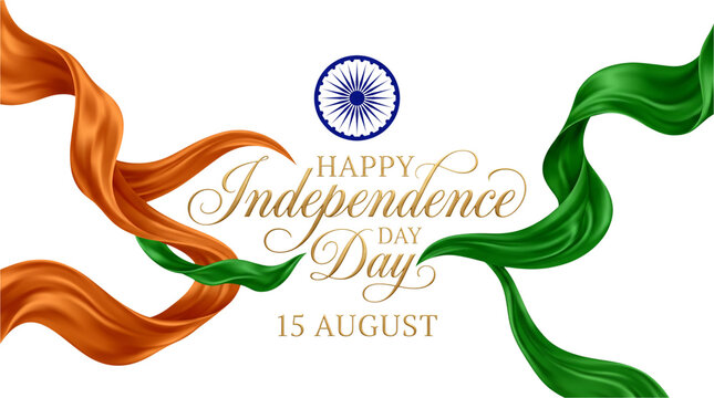 Happy independence day 15 august with ashoka chakra isolated on transparent background