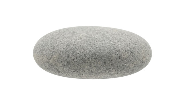 Smooth gray pebble isolated on white background.