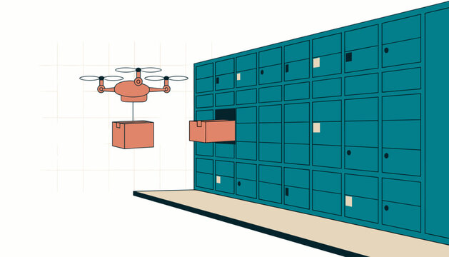Automated Drone Delivery System with Smart Parcel Lockers Concept
