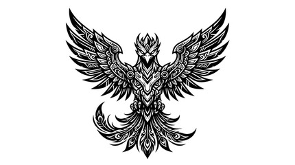 Fototapeta premium Ornate Phoenix Bird Illustration