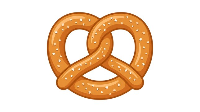 Soft Pretzel Twisted Loop Salt &mdash; Golden Brown Bold Snack Flat Vector