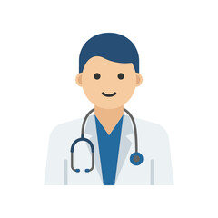 Fototapeta premium Doctor avatar icon with stethoscope, professional medical healthcare illustration