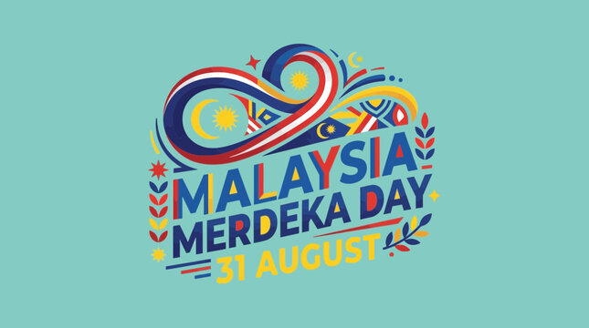 Malaysia Merdeka Day poster with colorful design