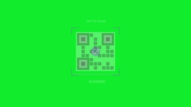A central QR code is presented on a green screen background, enclosed by digital targeting elements and accompanied by the instructional text 'TAP TO SCAN'.