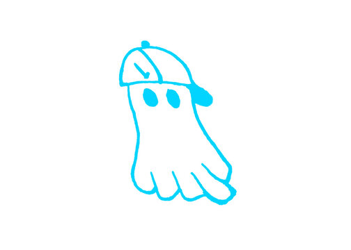 Cool character doodle wearing backwards baseball cap with character baseball minimalist isolated background creative abstract headwear accessory personality expression youthful