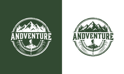Obraz premium Outdoor adventure logo designs with mountains.