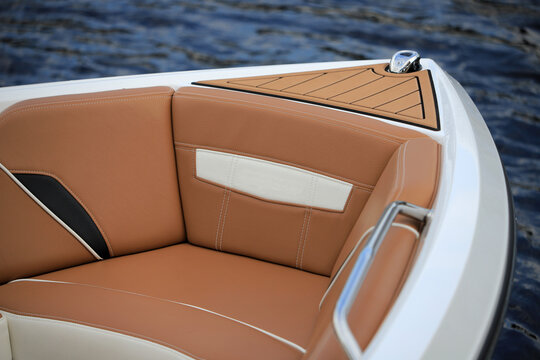 Bow of the motor boat close-up