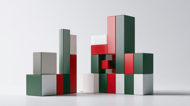 Stylish visualization of internal control performance blends modular compliance blocks with balanced geometry on a clean backdrop.