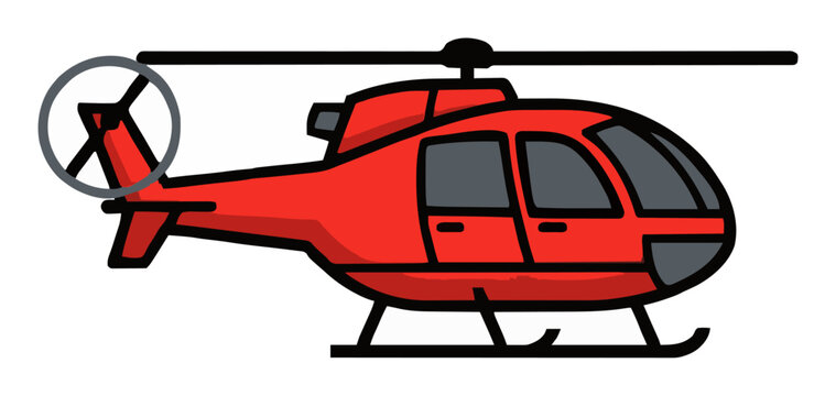 Rescue helicopter hover mode floating emergency vector. Generative AI