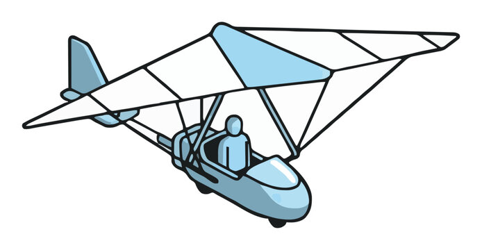 Cyberpunk hang glider glowing isometric vector illus.... Generative AI