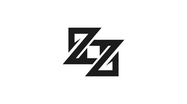 Minimalist double letter Z geometric logo design.