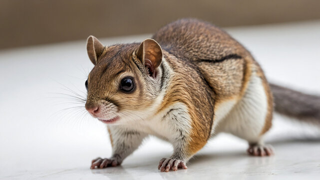 flying squirrel on a wooden background