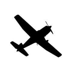 Silhouette of an Airplane Flying in Sky. © Rezza