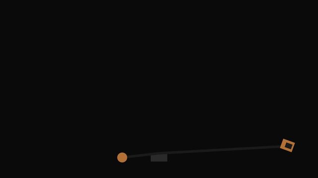 Minimalist seesaw animation with geometric shapes and smooth motion loop 4k
