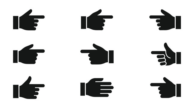 Black hand pointing icons on white.