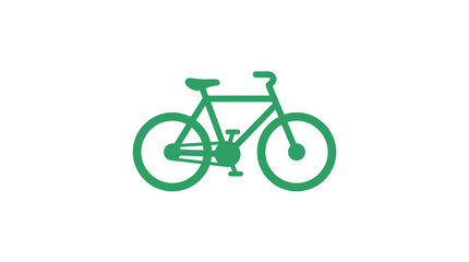 Obraz premium Bicycle graphic rendered as a green silhouette offers a clear visual icon for promoting active travel, physical fitness, and green energy initiatives within urban environments.