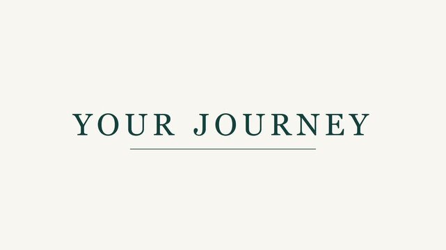 Your journey minimalist typography title card for motivational and cinematic presentations animation 4k
