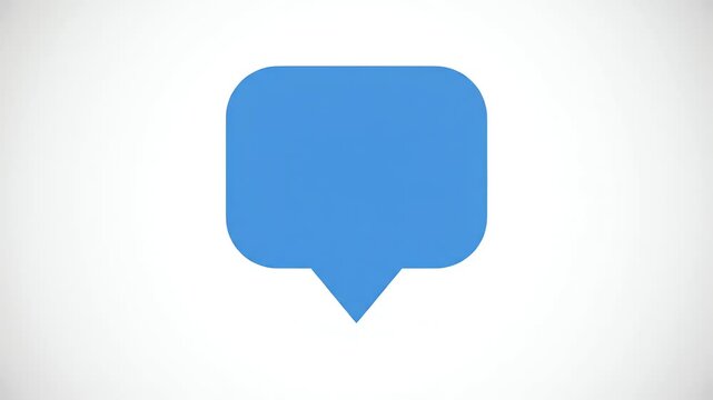Solid blue speech bubble with a pointer on a white background