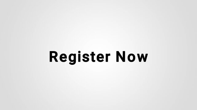 Register Now text is presented in a minimalist black font against a smooth light gray surface.