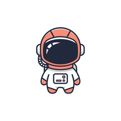Fototapeta premium Cartoon astronaut in orange helmet.