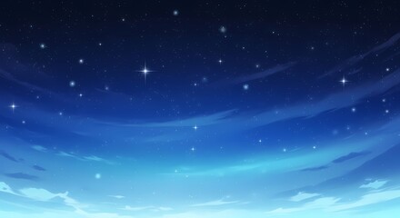 Fototapeta premium Night sky with stars and clouds.