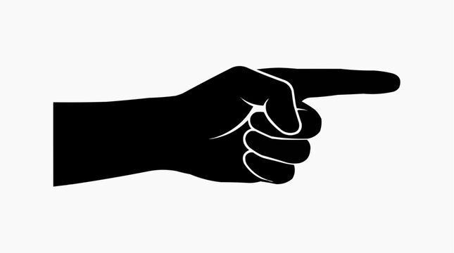 A hand pointing to the right for the concept of direction and choice.