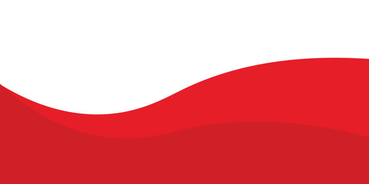 Abstract red and white wavy background template with copy space