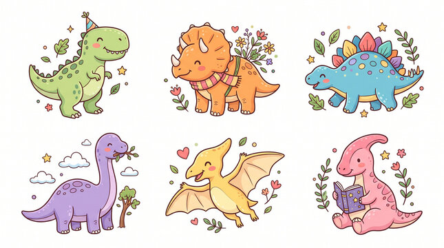 cute dino illustration drawing