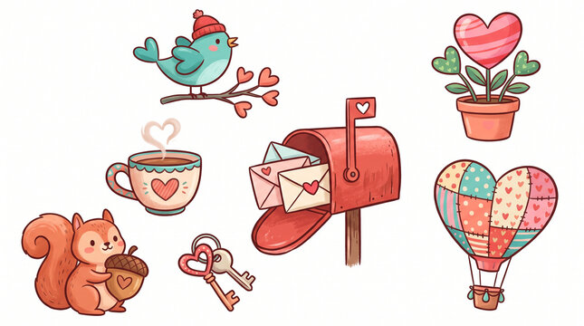 cartoon illustration of a love vector illustration