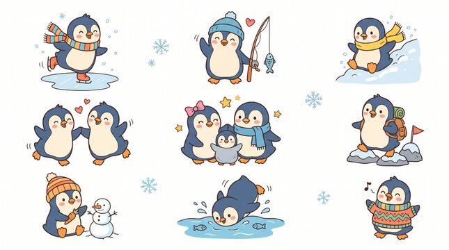 cartoon pinguins