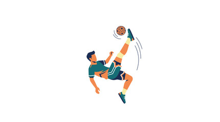 Obraz premium Man Playing Soccer with Ball Aerial.