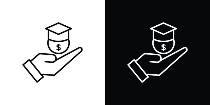 Scholarship fund icon flat pictogram bundle. EPS10