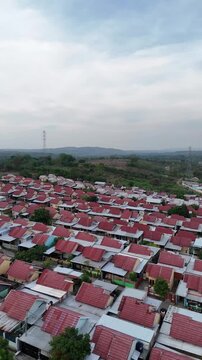 Aerial Drone View of Modern Residential Housing Complex in Indonesia 4K