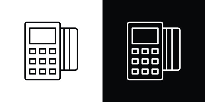 Card machine icon editable pictogram bundle