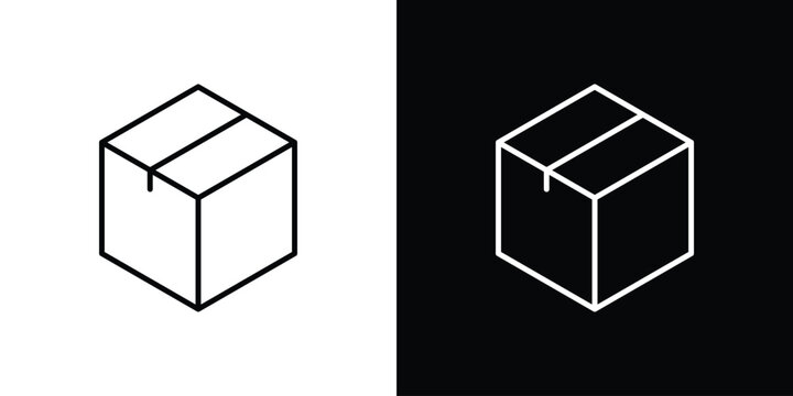Cardboard box icon editable pictogram bundle