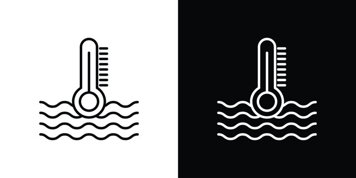 Car temperature icon editable pictogram bundle