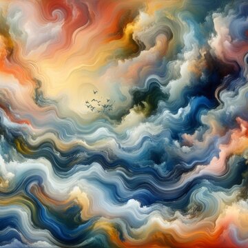 Abstract fluid art with vibrant colors, swirling patterns, and dynamic composition, high quality background.