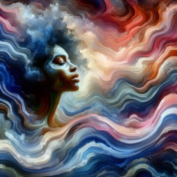 Abstract fluid art with vibrant colors, swirling patterns, and dynamic composition, high quality background.