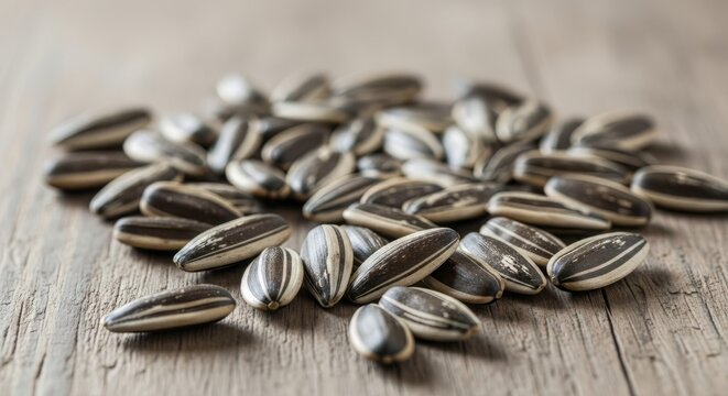 Realistic Professional Photo of Sunflower Seeds (Kuaci) With Natural Food Styling and Detailed Texture